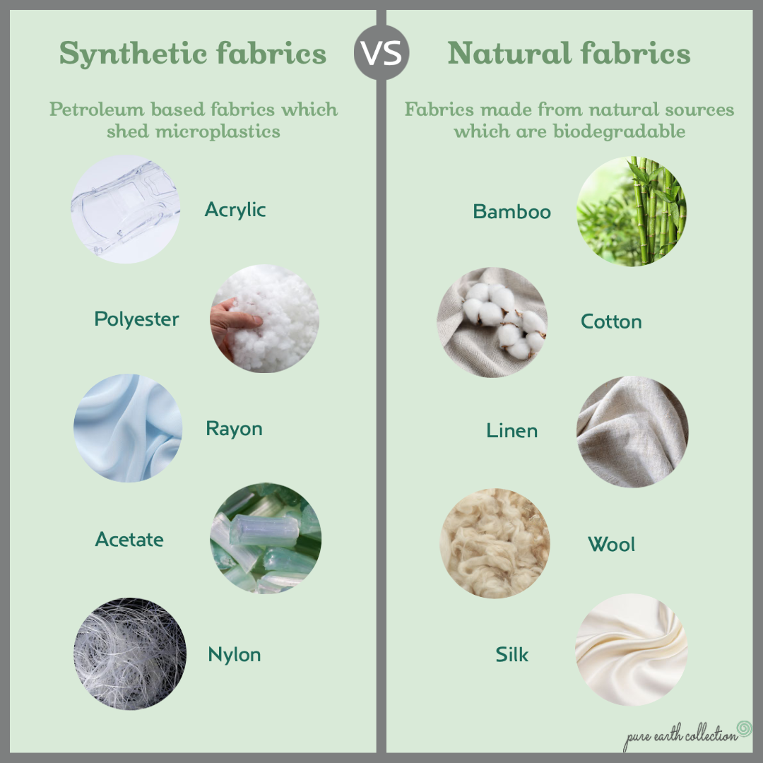 natural vs synthetic fabrics - reduce microplastics in home 