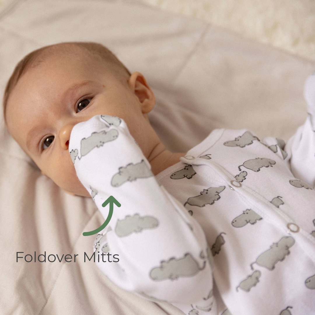 Winter Sleepsuit With Padded Sleeves (2pk) - Hippo