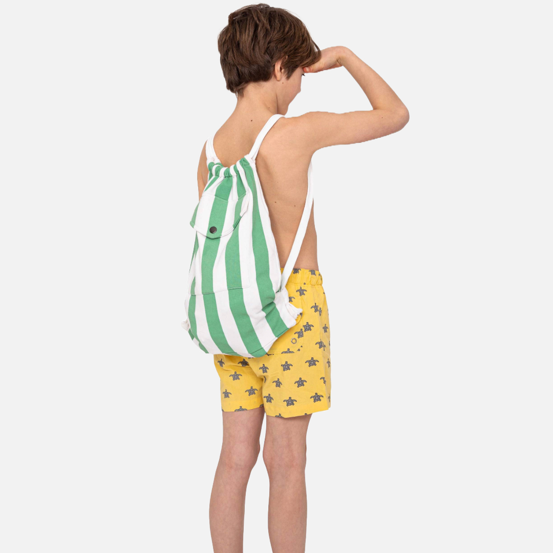 Kid's Beach Bag - Green Stripe