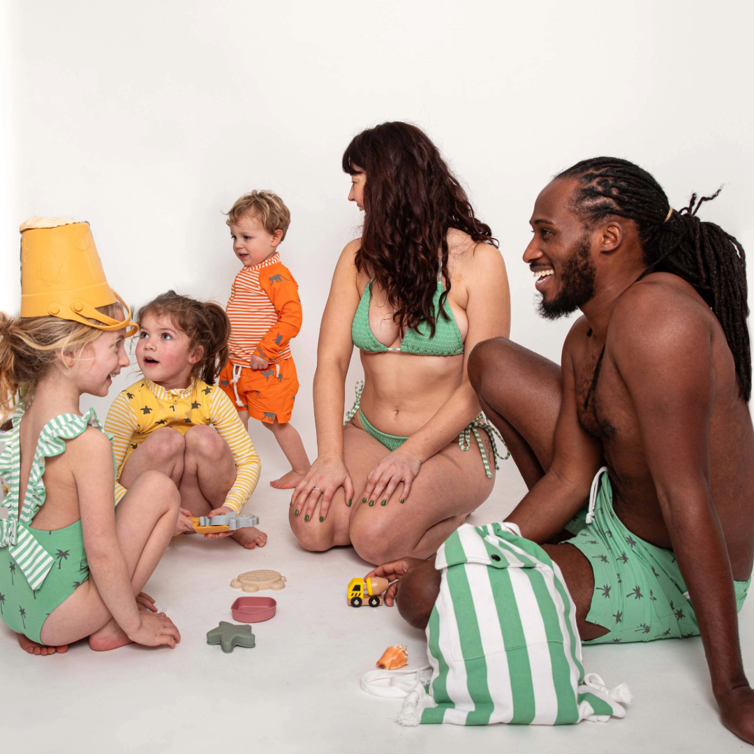 Kid's Beach Bag - Green Stripe