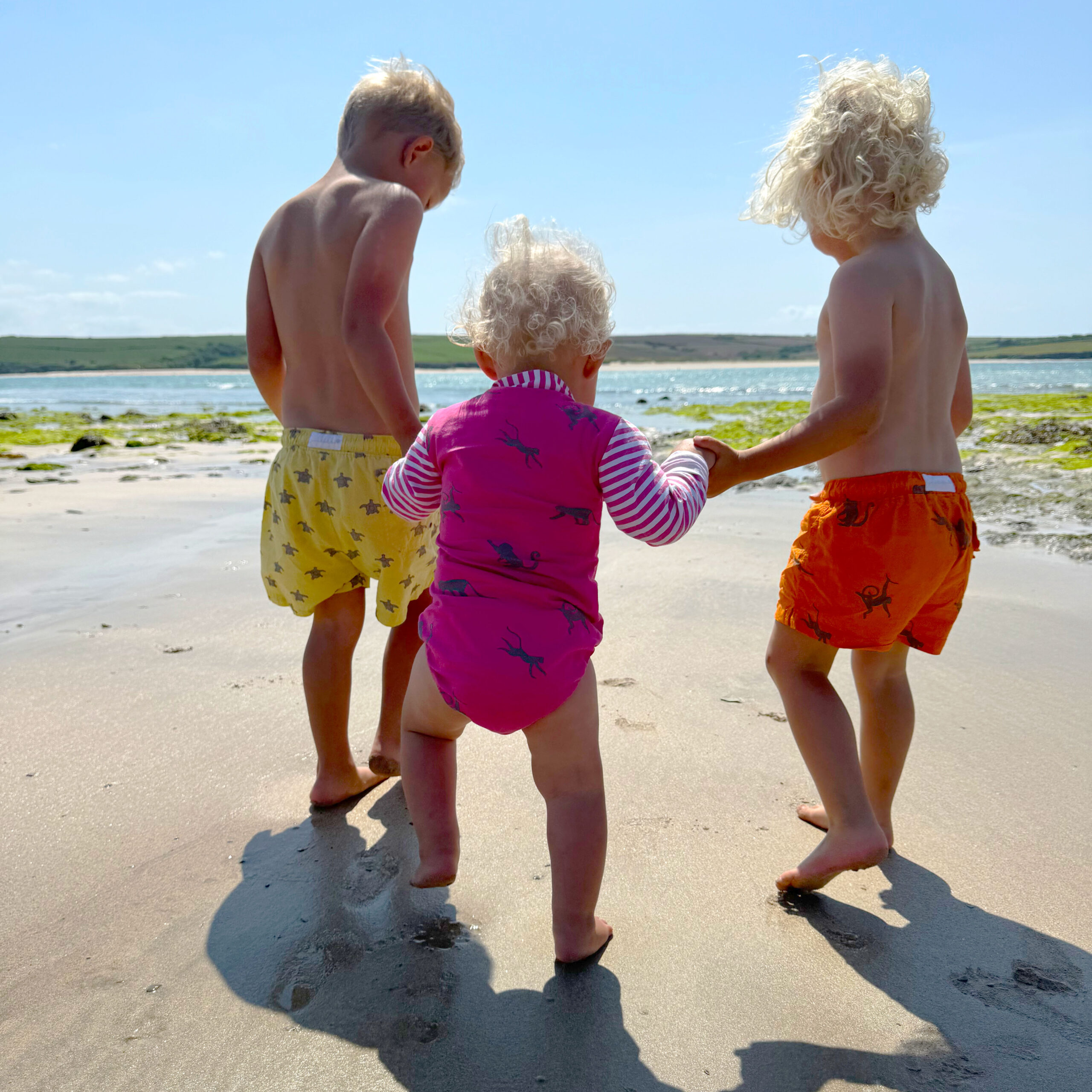 Long Sleeve Swimming Costume - Neon Pink