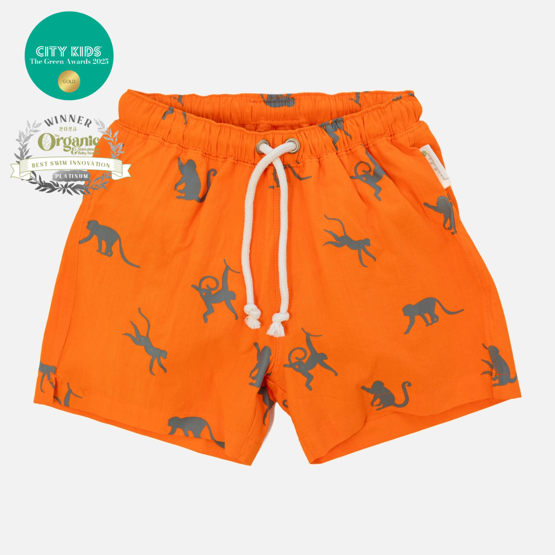 Kid's Swimming Trunks - Neon Orange