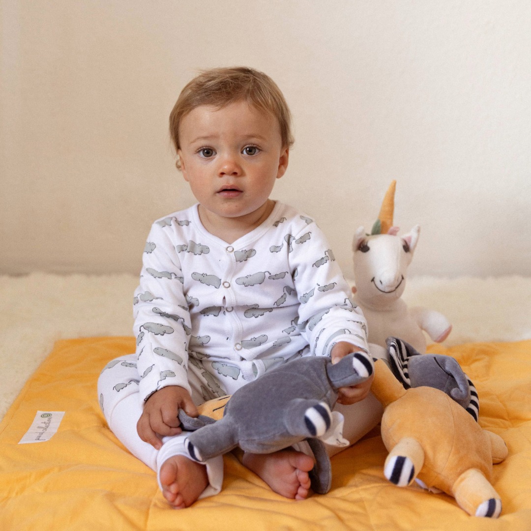 Winter Sleepsuit With Padded Sleeves (2pk) - Hippo