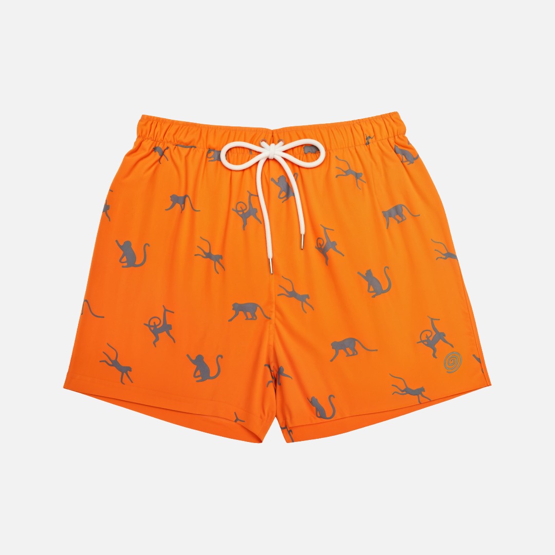 Mens Swimming Trunks - Neon Orange