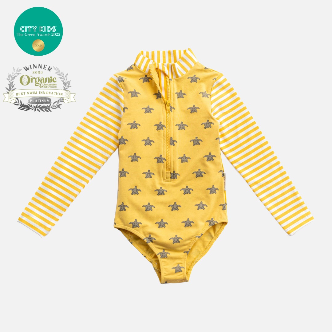 Long Sleeve Swimming Costume - Yellow